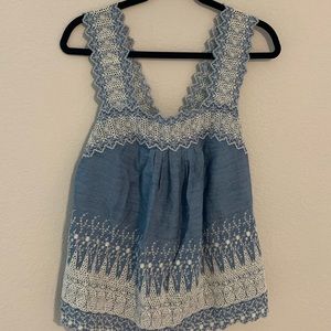 Chambray Eyelet Tank
